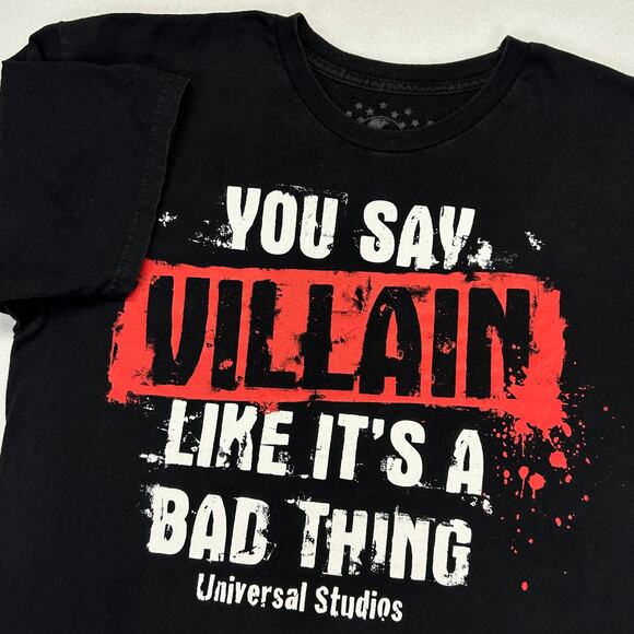 Universal Studios T-Shirt Adult L You Say Villain Like It’s Bad Thing Black Tee - Picture 4 of 7